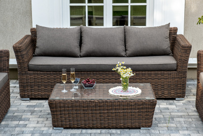 "Капучино" лаунж-зона из искусственного ротанга, цвет коричневый