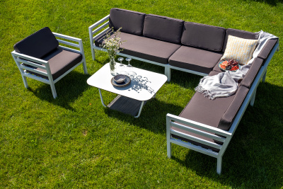 "Глория" кресло интерьерное, каркас из алюминия