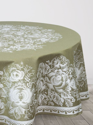 Скатерть жаккардовая "Цветы" D178