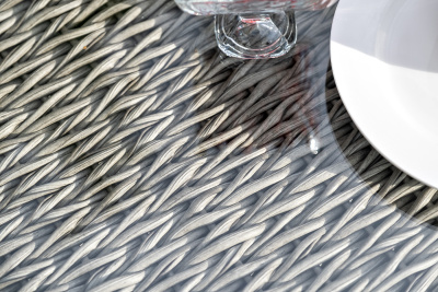 "Капучино" лаунж-зона из искусственного ротанга (гиацинт), цвет серый